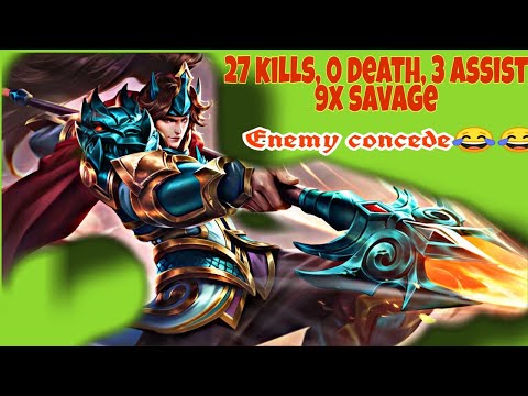 Zilong Mobile Legend gameplay!! 9x savage 23 kills, no death & 3 assist.