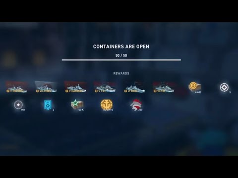 Opening 50X Super Santa Crates At Once! World Of Warships Legends