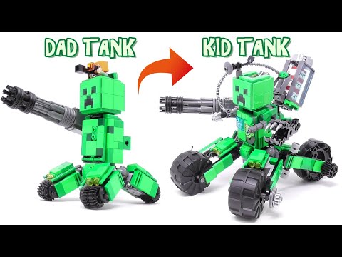 My Son Upgraded My Creeper Tank !! [LEGO Minecraft]