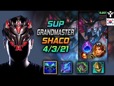 GrandMaster Shaco Support vs Leona - 천상계 서폿 샤코 만년서리 유성 - LOL KR 11.23