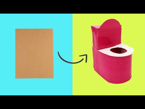 diy miniature toilet from cardboard / miniature houses /cardboard crafts / cardboard ideas