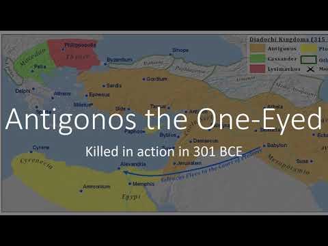Antigonos the One Eyed, killed in action in 301 BCE