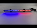 Modro-červené gumové výstrážne LED svetlo 12V / 24V - 48x LED (440x25x22mm) - Video Youtube