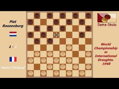 Henri Chiland - Piet Roozenburg. World Championship in International Draughts- 1948.