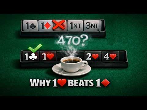 Bridge Game Learning (95) - Walsh: Bid This, Not That Over 1♣ #biddingstrategies #bidding