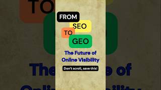 From SEO to GEO: Future of AI Search 🚀 #shorts #youtubeshorts