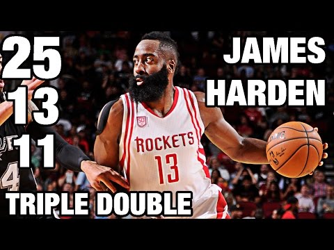 James Harden Triple Double vs Spurs | 25 Points, 13 Assists, 11 Rebounds