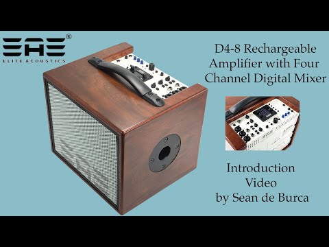 Elite Acoustics EAE D4-8 (OPEN BOX) Rechargeable Acoustic Amp with 4 Chan Digital Mixer/LFP Battery - Wood image 12