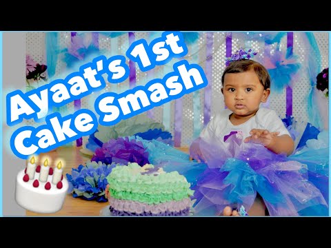 Cake Smash decoration Idea | Ayaat’s 1st Birthday Cake smash | 1st bday photoshoot