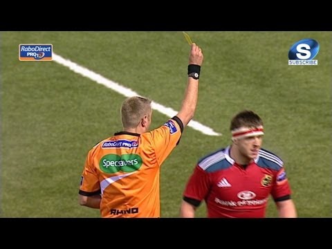 Mike Sherry Yellow Card for professional foul - Cardiff Blues v Munster - Sat 23rd Nov 2013
