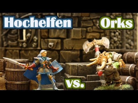 Warhammer Fantasy 8. Edition Hochelfen vs. Orks Schlacht Bericht - Deutsch für Anfänger geeignet