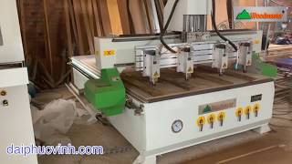 MÁY ĐỤC CHẠM HOA VĂN CNC 4 đầu Tải nặng moto servo Woodmaster