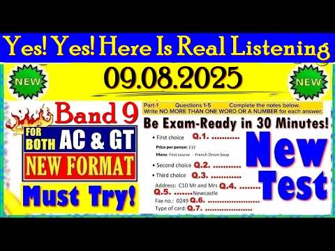 IELTS LISTENING PRACTICE TEST 2025 WITH ANSWERS | 09.08.2025