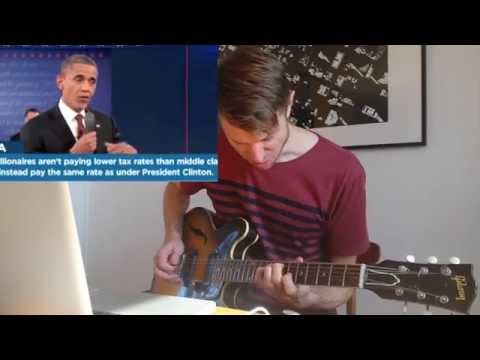 Obama and Romney debate performed by Mikkel Ploug