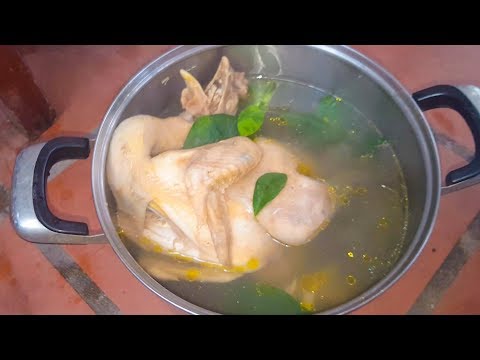 Gà luộc lá chanh - Cách làm món gà hấp lá chanh thơm ngon .