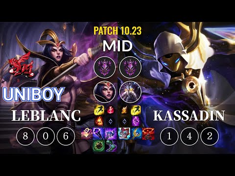 ahq Uniboy LeBlanc vs Kassadin Mid - KR Patch 10.23
