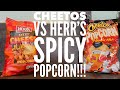 Herr S Hot Cheese Popcorn Vs Cheetos Flamin Hot Popcorn