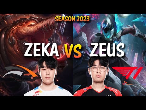 HLE Zeka vs T1 Zeus - Zeka RENEKTON vs Zeus SEJUANI Top - KR Ranked