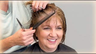 This Layered Bob Made Linda Look Instantly Younger at 61 | Classy Stacked Bob!