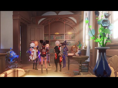 The Traveler and the gang visit  Mona's House | Genshin Impact