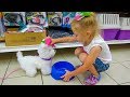 Funny Stacy Doing Shopping With Cute Dog Toy