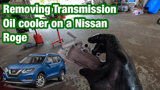 Removing transmission oil cooler on a Nissan Rogue