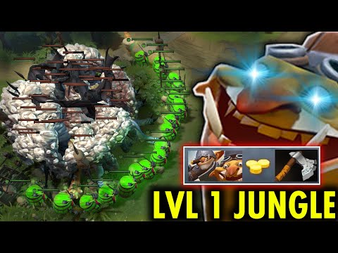 100% He jungle Techies on Ancient Camps Epic Sh*t Level 1 Techies Jungle Gold Hack Mind Blowing