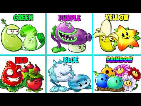 Random 14 COLOR Team Plants Normal Attack Vs All Zombies - Who Will Win? - Pvz 2 Battlez
