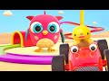 A race track for toy cars. Baby cartoons for kids with Hop Hop the Owl. Kids' learning videos.