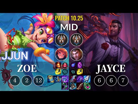 GRF jjun Zoe vs Jayce Mid - KR Patch 10.25