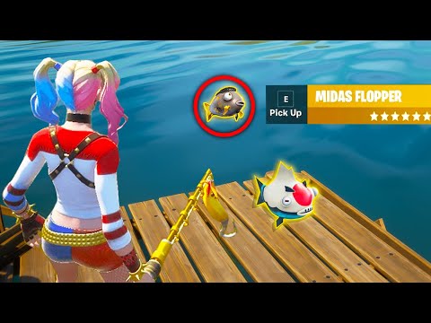 OMG! FIRST MIDAS FISH CAUGHT!! (0.001% Chance) - Luckiest Fortnite Moments