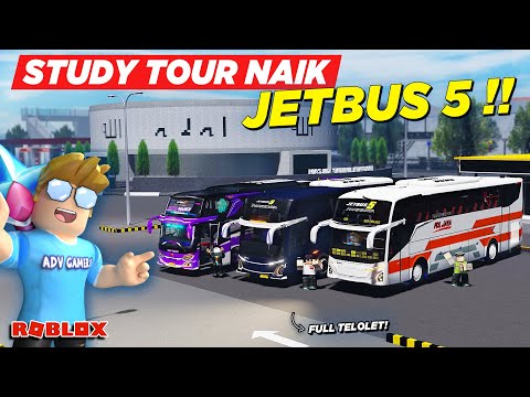 STUDY TOUR BUS TELOLET BASURI JETBUS 5 BARU MENGULAR !! ROLEPLAY BUS INDONESIA - Roblox Indonesia