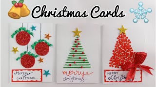 Christmas Greeting Cards/3 Christmas Cards for Kids/Handmade Christmas Card Making Ideas