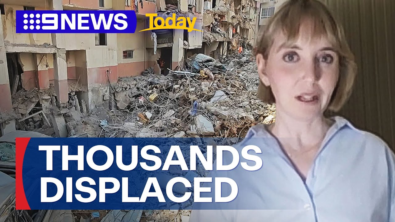 Thousands forced to flee as Lebanon airstrikes escalate | 9 News Australia