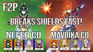 F2P Nefer & Mavuika BURNING Breaks Shields FAST?! 💀 | Abyss 12 | Genshin Impact