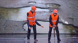 Как ремонтируют дороги в Украине? Скандал вокруг ямы, Как выехать из длинной пробки? | Дизель cтудио