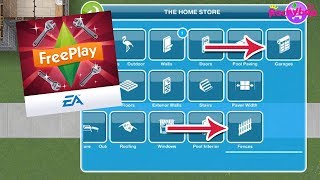 The Sims Freeplay New Build mode categories: Fences+Garages!