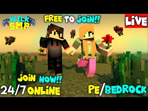 🚀JOIN FREE Wilk SMP NOW! Minecraft Bedrock + PE LIVE!