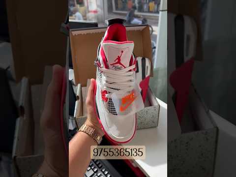 Leather daily wear nike air jordan retro 4 fire red, white