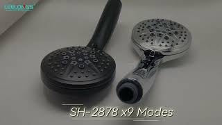 2878 9 Spray Mode Rain Chromed Handheld ABS Shower Head #leelongs #bathroom #shower