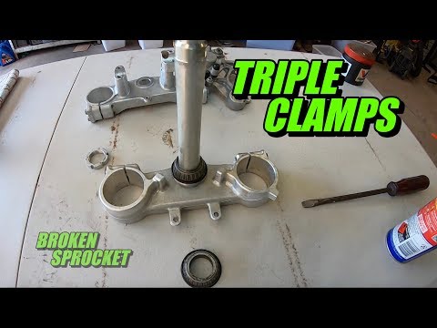 Steering head bearings repacking and installing RM125 build.