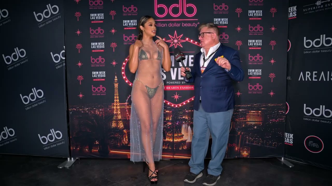 Venezuelan Model Valentina Montiel wearing Idol Jose at ArtHeartsFashion LV Swim Week at Area 15