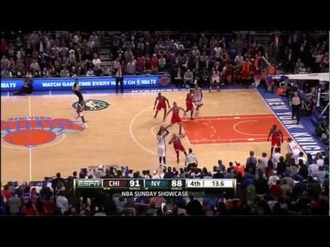Carmelo Anthony Makes Two Clutch Three Pointers Against The Bulls