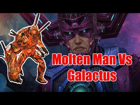 Molten Man Vs Galactus! Giant Boss Raid (Marvel Future Fight)
