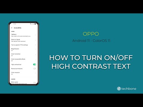 How to Turn On/Off High contrast text - Oppo [Android 11 - ColorOS 11]