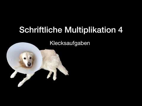 Schriftliche Multiplikation 4 Klecksaufgaben