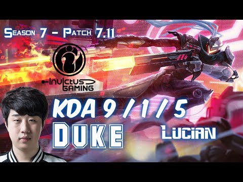 IG Duke LUCIAN vs GANGPLANK Top - Patch 7.11 KR Ranked