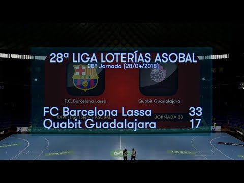 LIGA LOTERIAS ASOBAL J28 FC Barcelona Lassa - Quabit Guadalajara 33 - 17