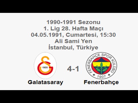 Galatasaray 4-1 Fenerbahçe 04.05.1991 - 1990-1991 Turkish 1st League Matchday 28 (FBs Goal) (Ver. 2)