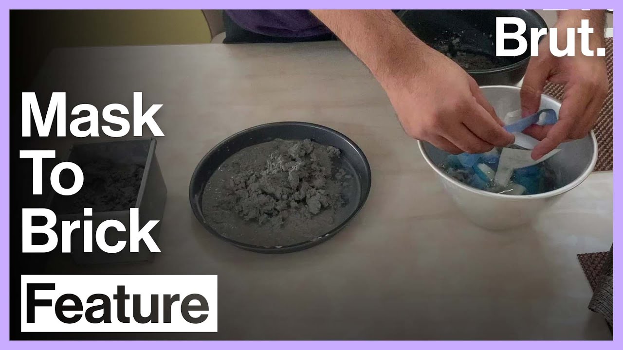 “Recycle Man” Transforms Used Masks Into Bricks